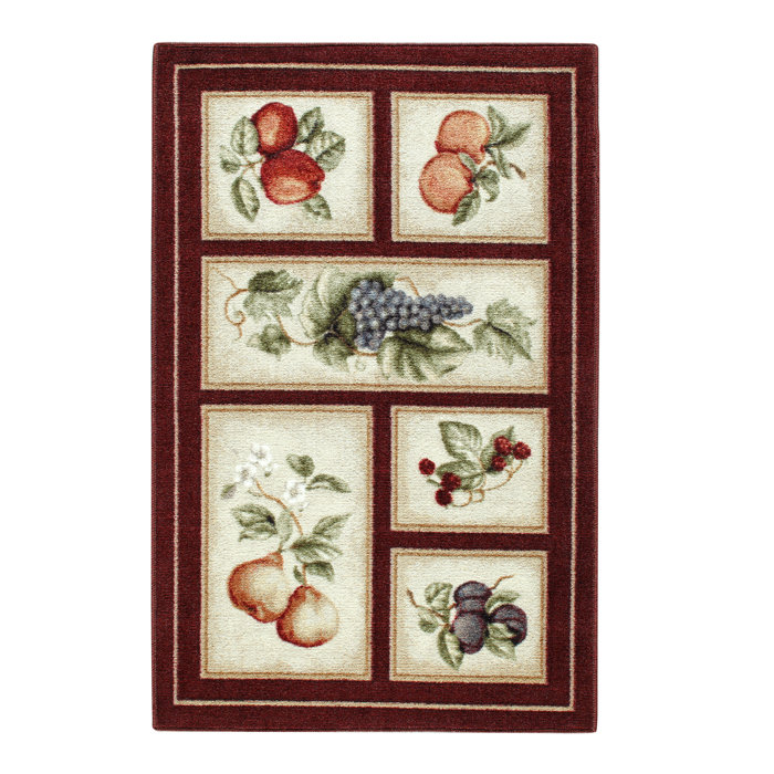 Brumlow Mills Eden's Bounty Tufted Performance Burgundy; White Rug & Reviews Wayfair